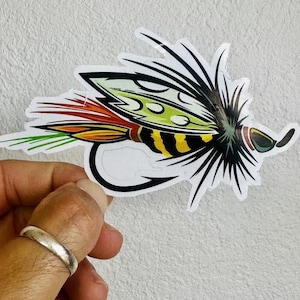Fliegen Fischen Fliegen Biene Forelle Aufkleber Regenbogen Bachforelle Angeln Abziehbild