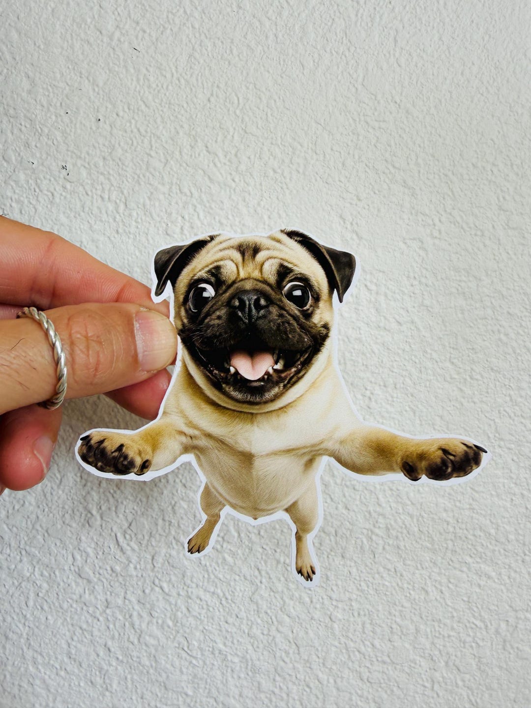 Pug Sticker Car Bumper Decal Cute Pug Jumping Dog - Etsy