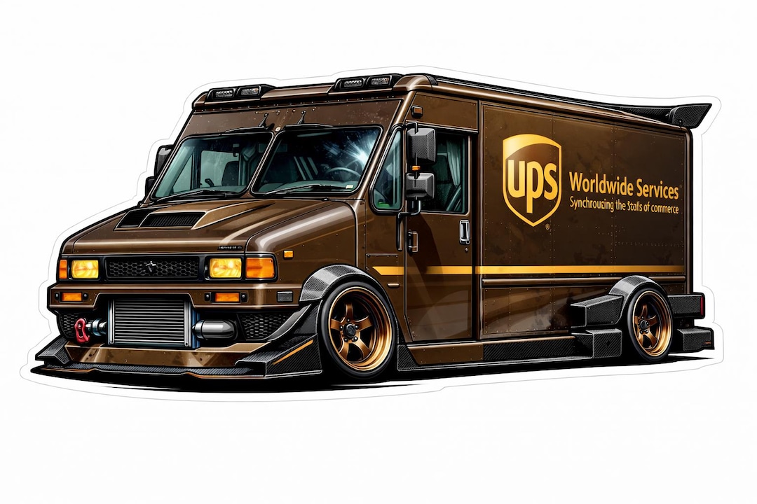 UPS JDM Street Racing Tuned Box Truck Sticker Car Decal United Postal ...