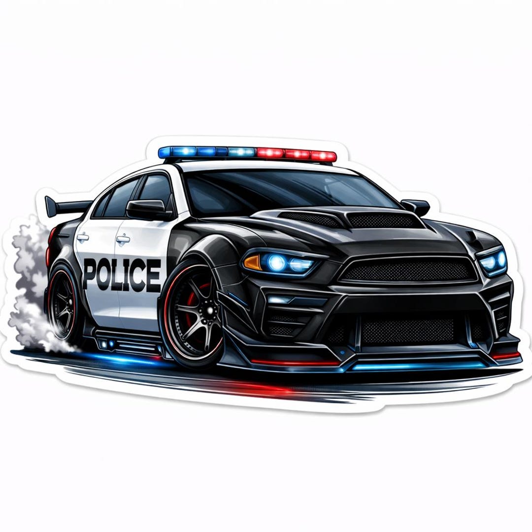 Police Dodge JDM Street Racing Tuned Sticker PD Police Department Car ...