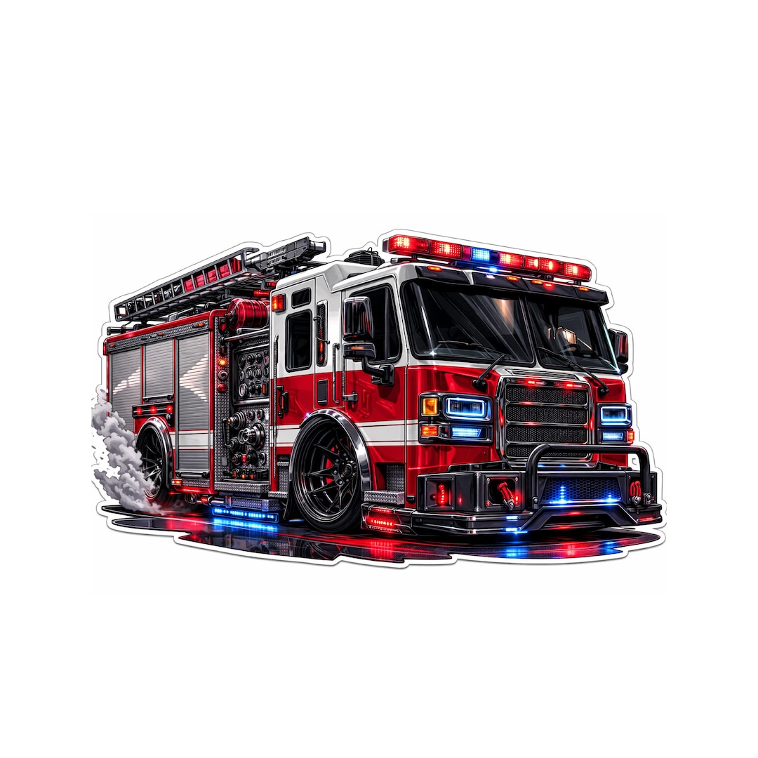 Fire Truck JDM Street Racing Tuned Fire Department Sticker FD Car Decal ...