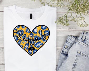 Buffalo Hockey Tee | Ladies Sports wear| Faux Glitter  and Sparkles Heart | Plus Size Options