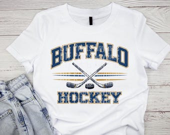 Buffalo Hockey T-Shirt | Vintage Look | Unisex Hockey Fan Gift