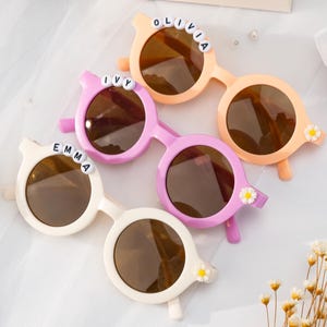 Floral Daisy Girls Personalized Name Sunglasses | Toddler Gift | Kids Gift | Babies Gift | Baby Girl Personalized Birthday Gift Sunglasses