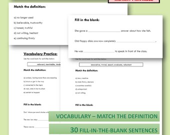 Werkbladen woordenschat: invulmateriaal, voorbereiding za (pdf-set van 10)