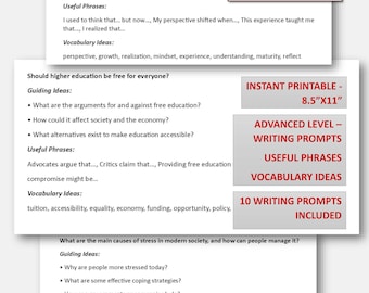 ELL-schrijfinstructies voor volwassenen | Engelse woordenschat voor gevorderden (digitale download)
