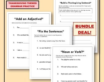 Voordeelpakket | Bundel Herfst/Dankzegging Bundel Activiteitenbladen | Schrijfopdracht | Herfstactiviteit in de klas | Elementair afdrukbaar