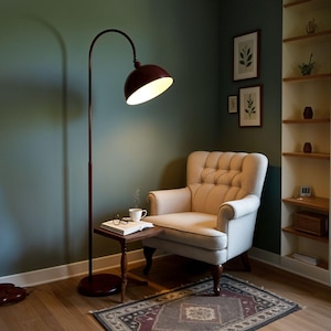 Boho Floor Lamp – Adjustable Rustic Modern Standing Light for Living Room & Bedroom