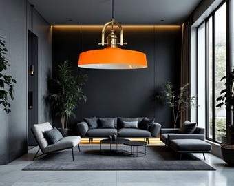 Brass Pendant Light – Retro Industrial Metal Shade E27 Hanging Lamp for Kitchen & Living Room