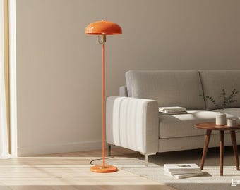 Zielona metalowa lampa podłogowa w stylu Mid-Century Modern | Oświetlenie akcentowe