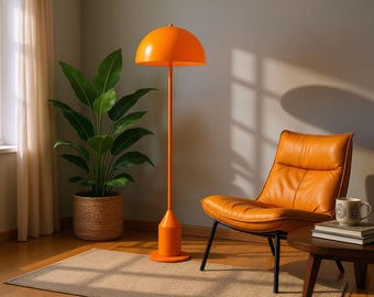 Modern Orange Mushroom Floor Lamp: Living Room Lighting