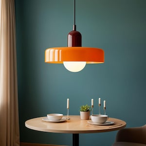 Scandinavian Glass Pendant Light,Retro Modern Ceiling Lamp image 1
