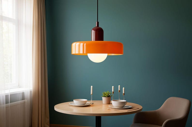 Scandinavian Glass Pendant Light,Retro Modern Ceiling Lamp image 1