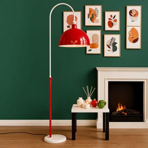 Modern Metal Floor Lamp – Adjustable Head with Colorful Lighting for Living Room & Bedroom