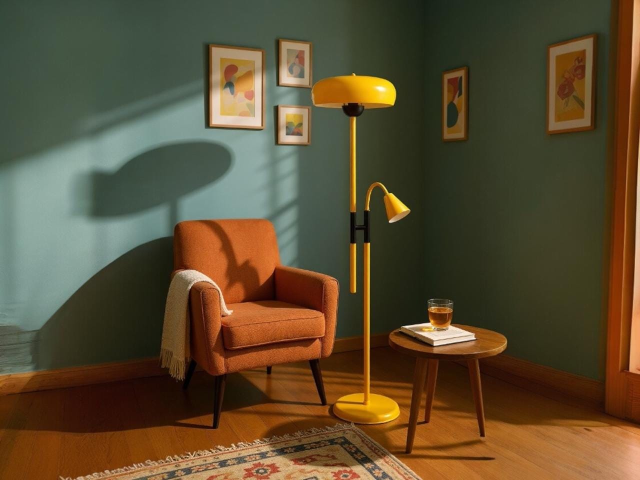 Modern Mushroom Floor Lamp: Minimalist Metal Lighting with Dual Control