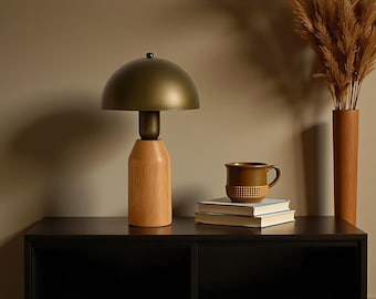 Orange Metal Table Lamp: Modern Bedside Desk Lighting