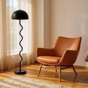 Black Mushroom Floor Lamp: Modern Minimalist E27 Standing Light