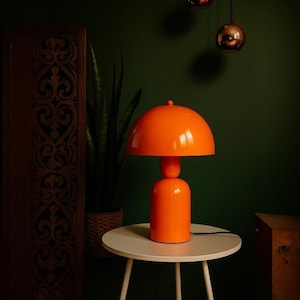 Lámpara de mesa moderna con forma de hongo: Lámpara de mesita de noche metálica ajustable