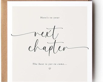 Next Chapter Card, New Job Congratulations Card, Promotion, Good Luck Card, Divorce, University