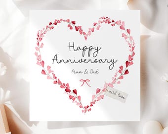Tarjeta de aniversario de boda personalizada, felicitaciones de aniversario