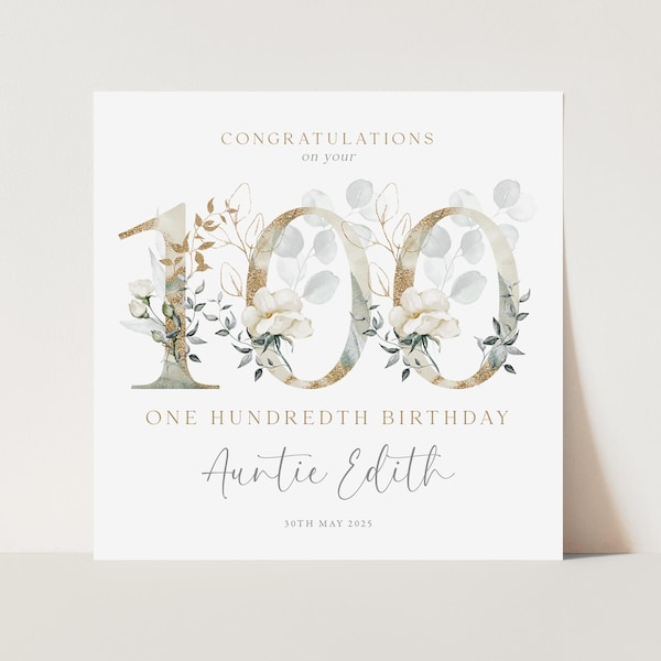 100th Birthday Card - Etsy UK