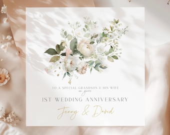 Tarjeta de aniversario de boda personalizada, tarjeta de aniversario de boda para todos los años, tarjeta de aniversario personalizada