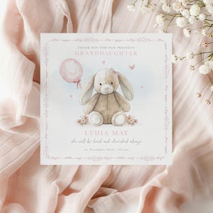 Nouvelle carte personnalisée de petite-fille, carte de félicitations de petite-fille, carte de nouveaux grands-parents, naissance de petite-fille