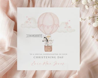 Personalised Girl's Christening Card, Goddaughter Christening Card, Daughter Baptism Card, Granddaughter Christening, Dedication, Naming Day