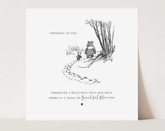 Thinking Of You Engelskarte – Condolence Trauerkarte Mit Spruch "A Trail Of Beautiful Memories"