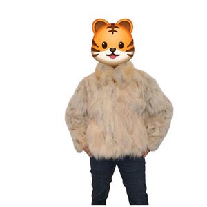 Gilet en fausse fourrure de renard mi-long pour femme - Argent renard européen et américain