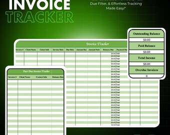 Small Business Spreadsheet for Simple Invoice Tracker & Payment Manager | Easy-to-Use Invoice Generator | Excel, Google Sheets Template
