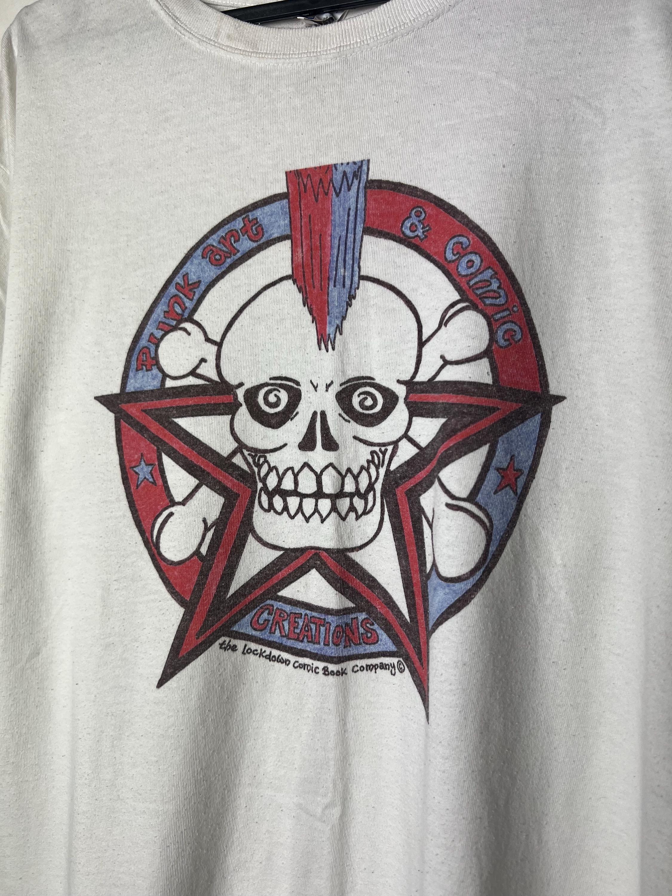 90年代　ヴィンテージ スカル　Tシャツ 90年代ヴィンテージパンクスカルTシャツ - ロックドゥーコミックアート