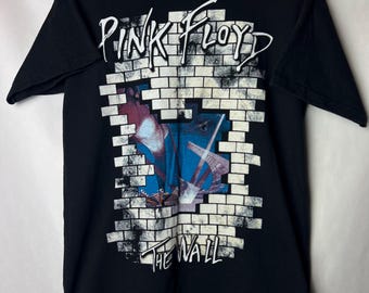 Koszulka vintage Pink Floyd The Wall | Koszulka zespołu Classic Rock Band | Czarna koszulka z grafiką | Koszulka z muzyką retro | Uniseks w stylu rockowym lat 90. Y2K