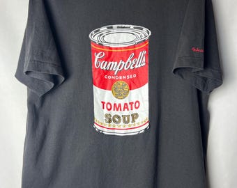 Vintage Andy Warhol Campbell Tomato Soup Can Art Tshirt Tee