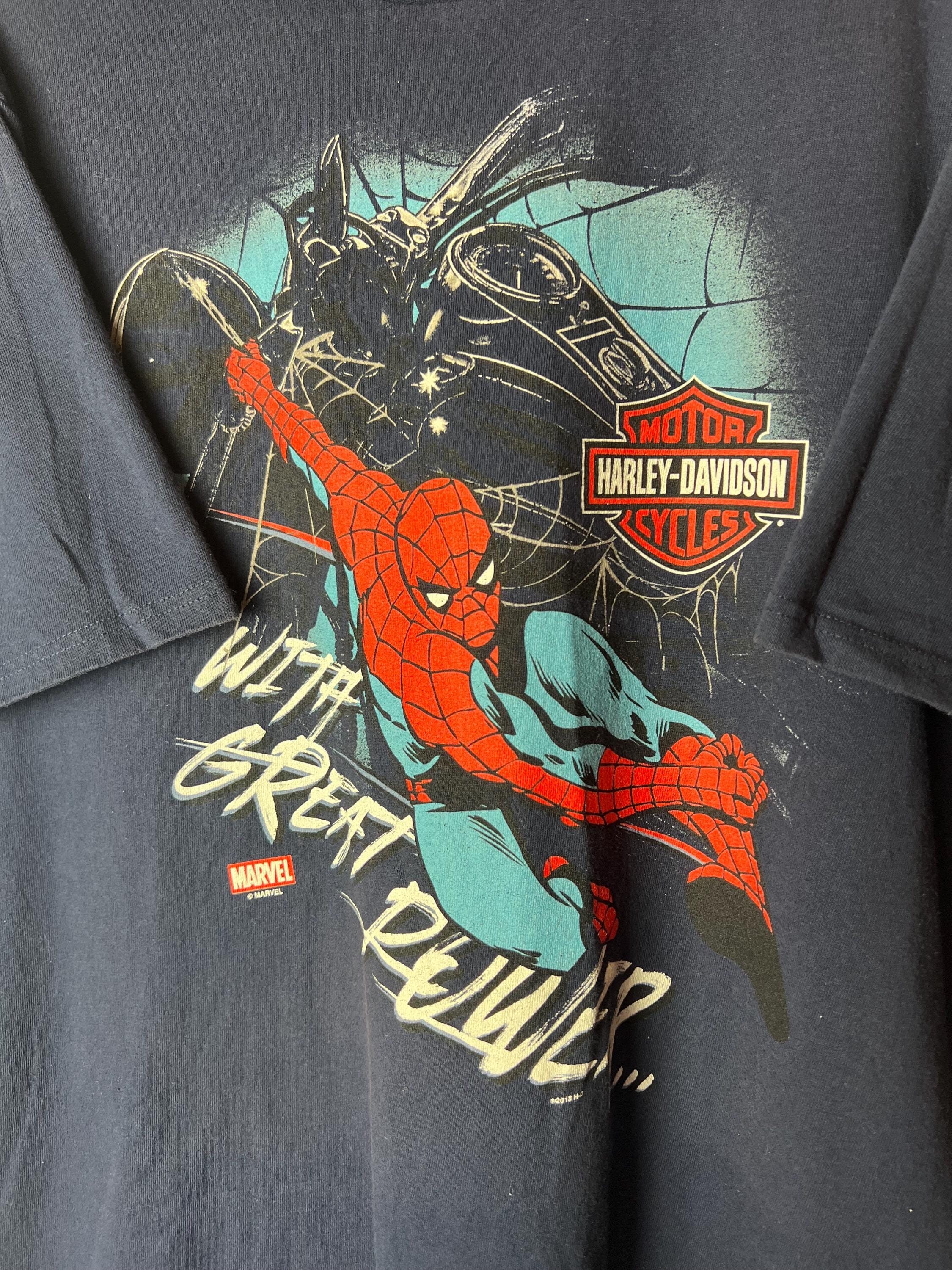 Vintage Harley Davidson X Marvel Spider-man T-shirt | Retro
