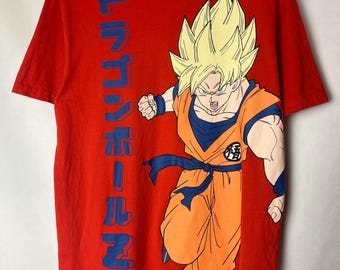 Vintage Dragon Ball Z Goku T-Shirt – Super Saiyan Red Anime Tee – Men’s M Fit – Japanese Manga Shirt – DBZ Graphic Unisex T-shirt streetwear