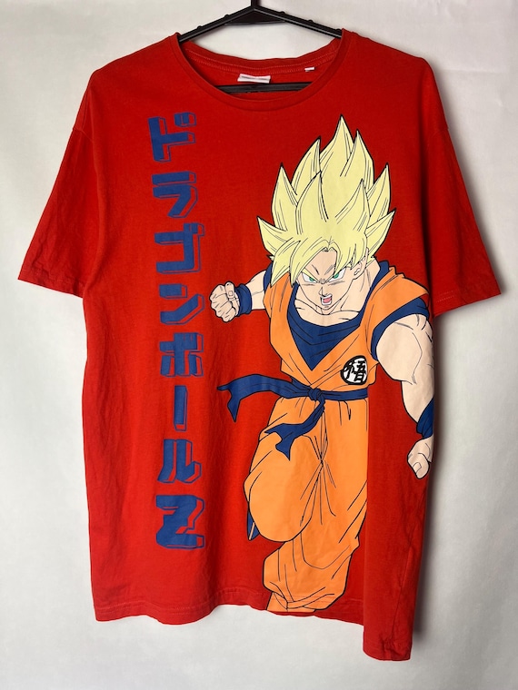 Vintage Dragon Ball Z Goku T-shirt – Super Saiyan Red Anime Tee 