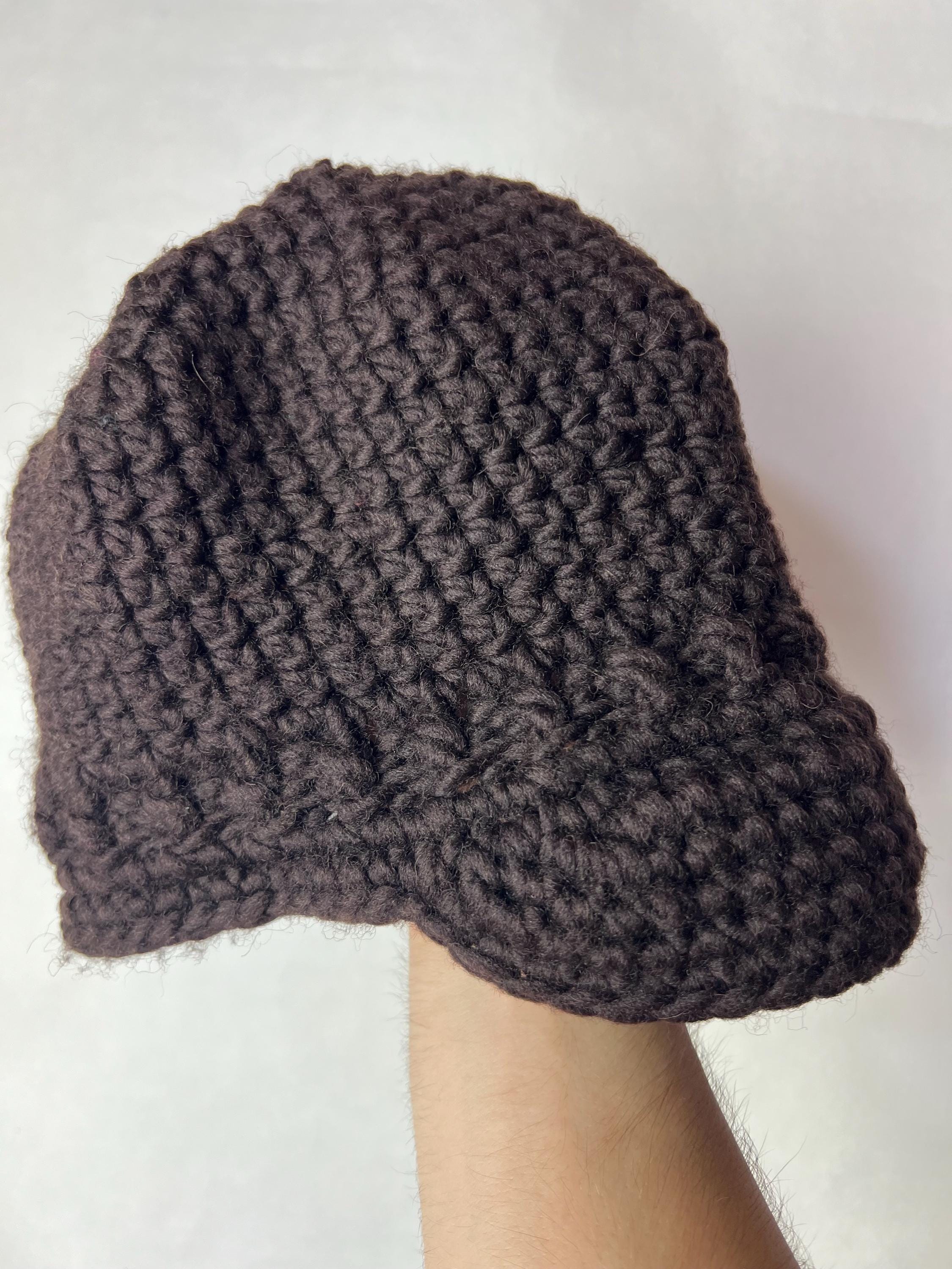 Vivienne Westwood Crochet Visor Beanie – Black Knit Cap With