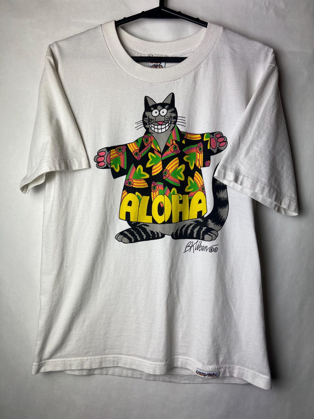 Vintage 1980s ALOHA Cat T-shirt | Crazy Shirts Hawaii | 80s