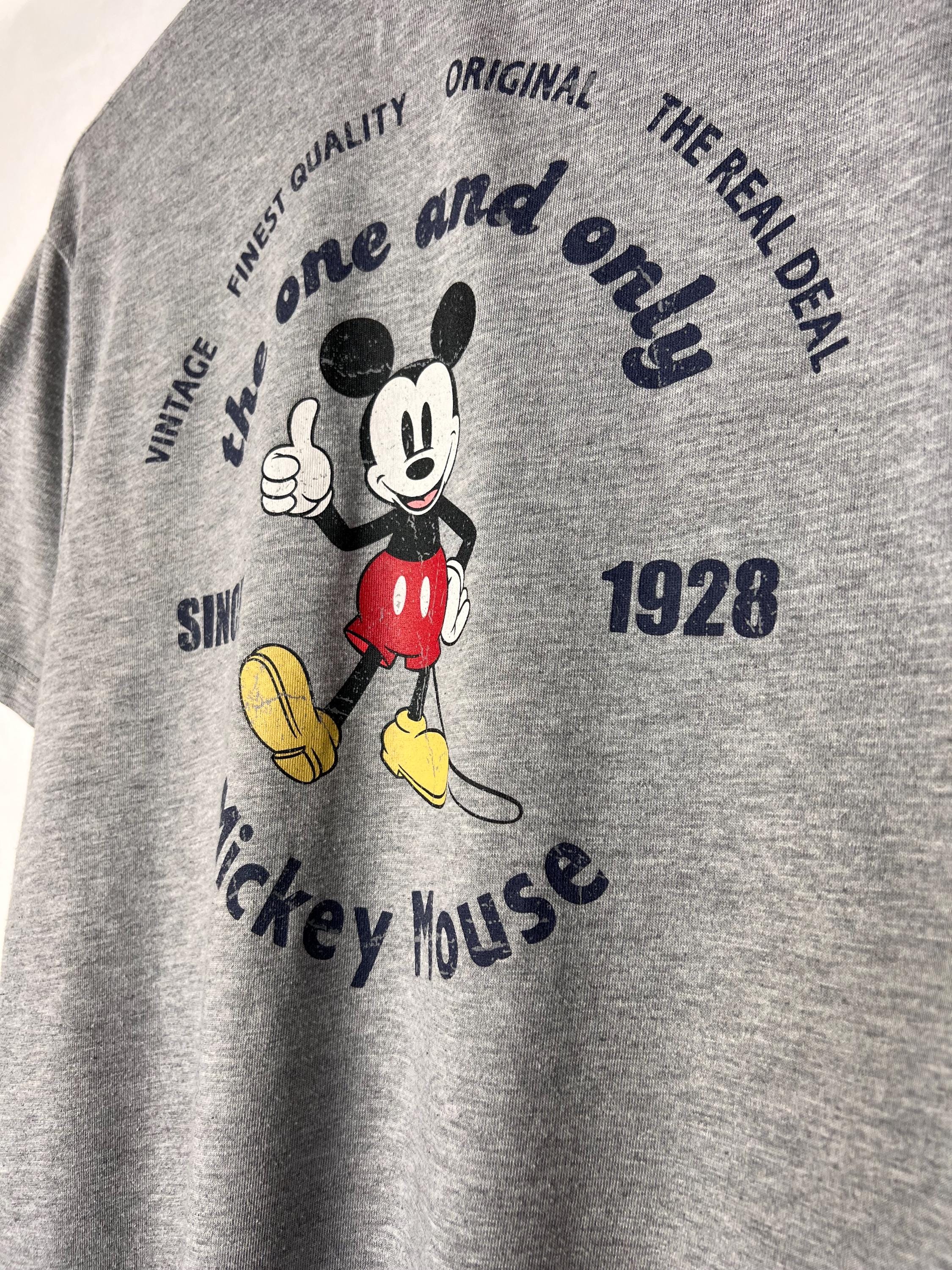 ヴィンテージスタイル ミッキーマウス グレー Tシャツ | ウォルト 