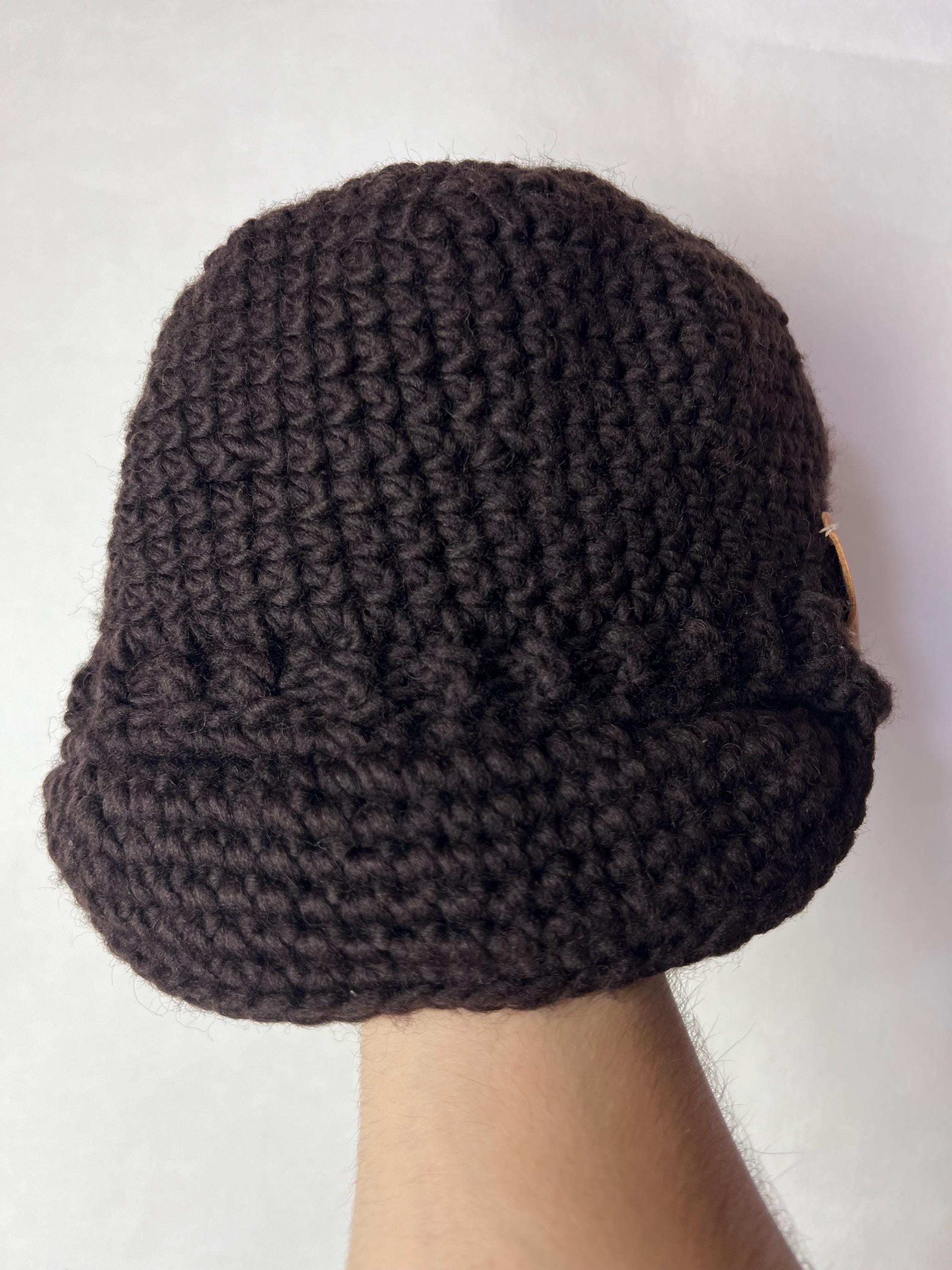 Vivienne Westwood Crochet Visor Beanie – Black Knit Cap With
