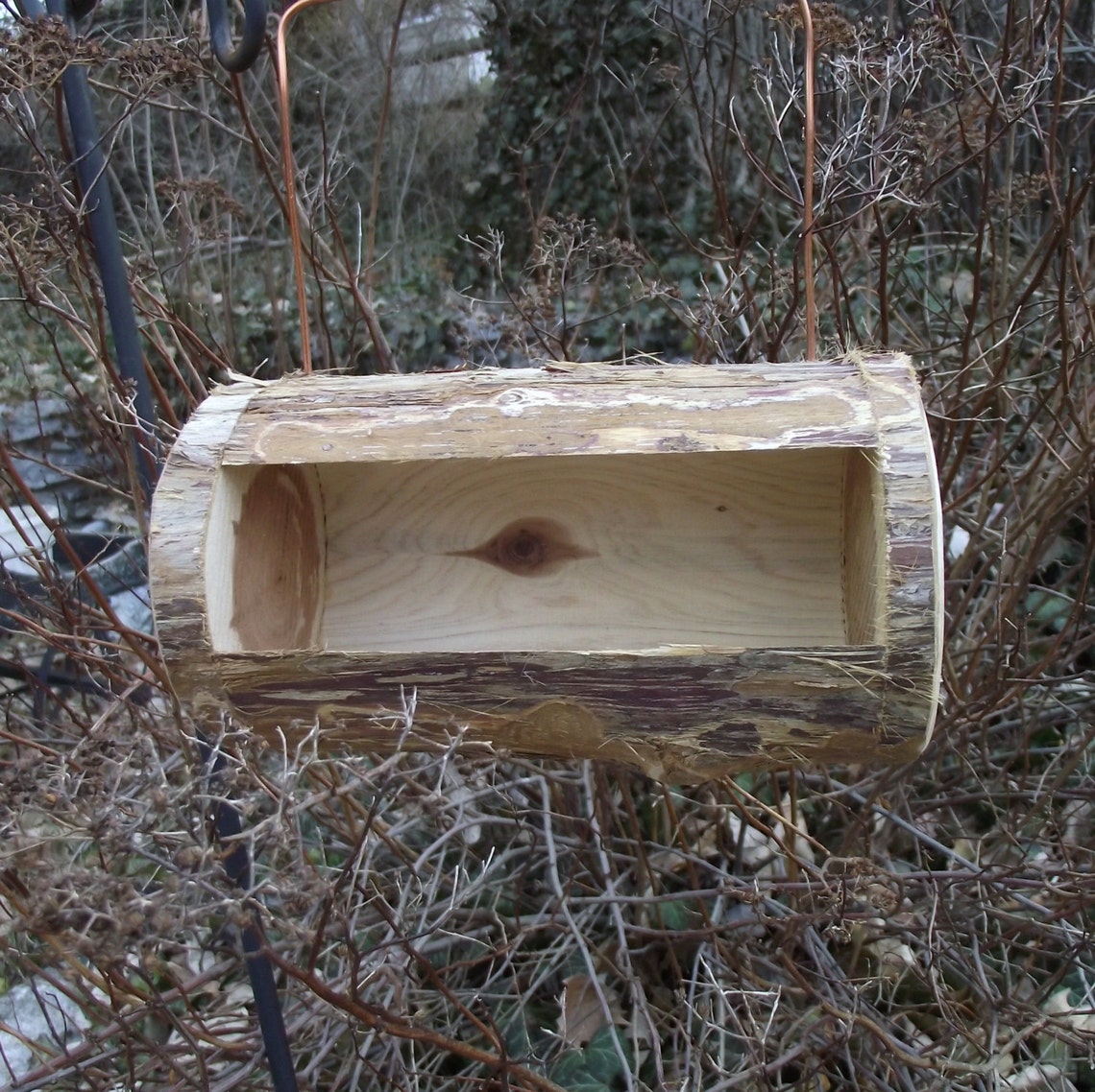 Cedar Log Bird Feeder Handmade from Reclaimed Tree Branch Etsy