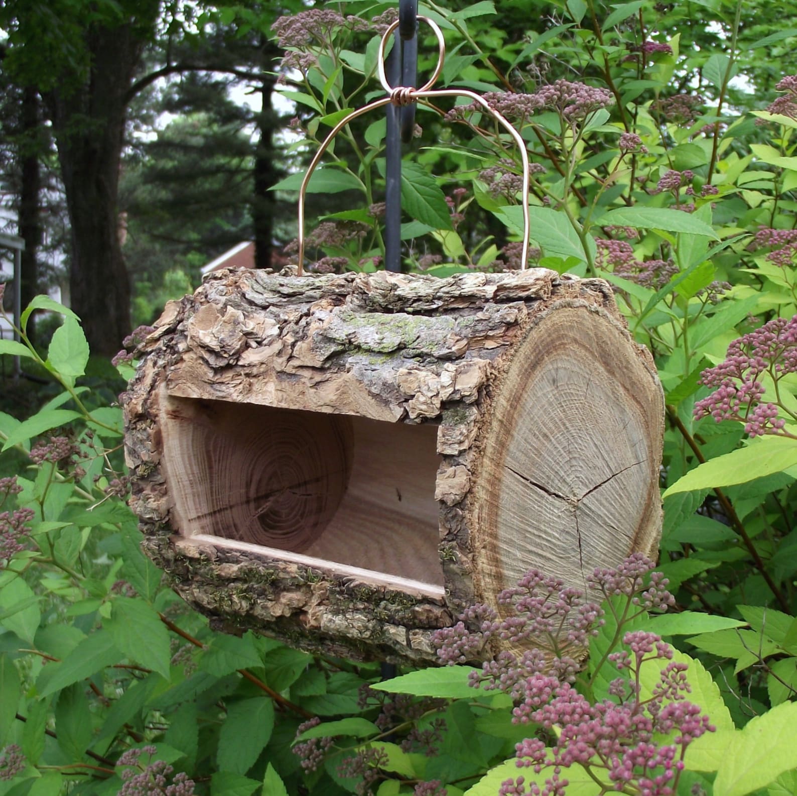 Log Bird Feeder Handmade from Reclaimed Tree Branch Natural Etsy
