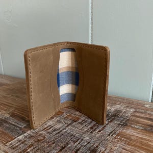 Portefeuille à deux volets, cousu main, portefeuille en cuir fait main.