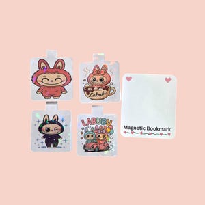 Whimsical Labubu Monster Magnetic Bookmark - Perfect Gift for Book Lovers