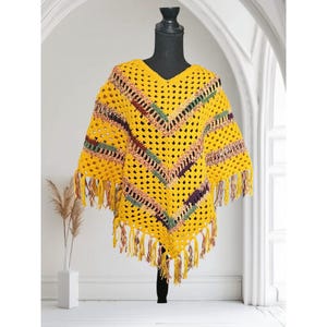 Boho Chic Poncho with  Fringes