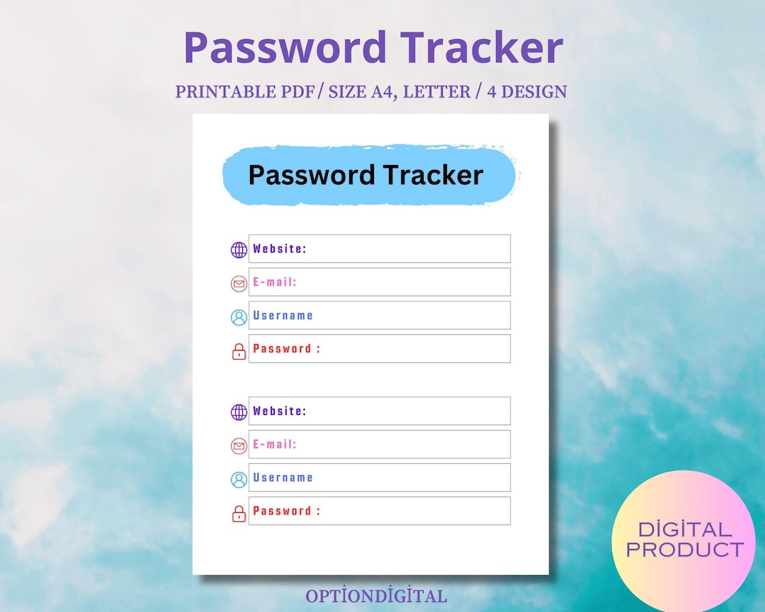 Password Tracker for Seniors, Easy Read Password Log, Password Tracker ...