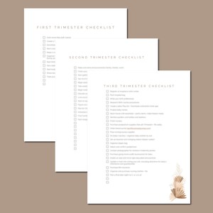 Trimester Checklists for First Time Mom's | First Trimester | Second Trimester | Third Trimester