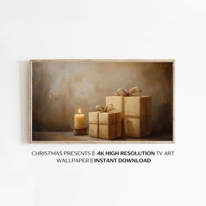 Frame TV Art | Christmas Presents | Vintage Digital Wallpaper for Samsung Frame TV - Holiday Decor Digital Download