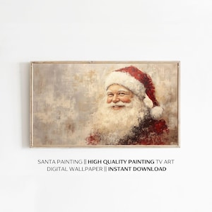 Frame TV Art | Christmas Santa Painting | Vintage Digital Wallpaper for Samsung Frame TV - Holiday Decor Digital Download